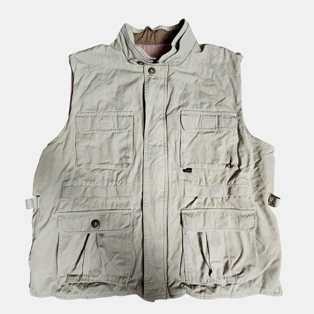 Duxbak Insulated Khaki Hunting‎ Fishing Tactical Utility Vest Mens XL Cotton